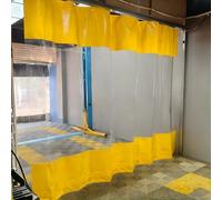 Rideau de séparation Industriel, cloison extérieure résistante avec œillets antirouille pour Station de Lavage Auto, Patio, pergola et Atelier (Jaune) (4×3 mètres/13,1×9,8 Pieds)