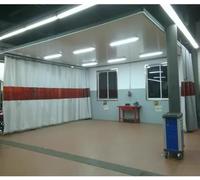 Rideau de séparation industriel soudé for garages et ateliers, couverture enduite de silicone avec panneau de visualisation rouge(10X3M)