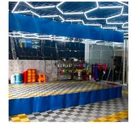 Rideau de séparation pour garage, Panneau de vinyle rideau diviseur garage avec des tailles multiples multicolores d'oeillets(Blue,3x2.4m/9.8x7.9in)