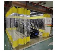 Rideau De Séparation pour Garage pour Zones De Travail, Panneaux Industriels en Vinyle avec Cloison en Bâche Transparente pour Terrasse Et Aire De Lavage, Œillets Antirouille(4x2.4m)