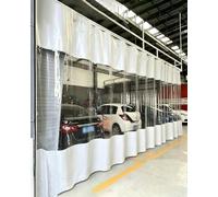 Rideau de séparation pour garage, Rideau de séparation garage en vinyle transparent isolé, coulissant, tailles multiples, intérieur extérieur(W8xH4m/26x13ft)