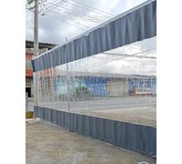 Rideau de séparation pour garage, Rideau de séparation garage extérieur isolé en vinyle transparent avec rail coulissant, plusieurs tailles(W3.5xH1.5m/11.2x5ft)