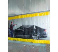 Rideau de séparation pour garage, Rideau diviseur de garage d'atelier, vinyle industriel avec piste, coulissant transparent, tailles multiples(W7xH3m/23x10ft)