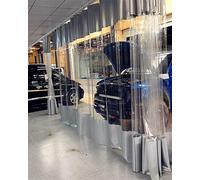 Rideau de séparation pour garage, Rideau diviseur de garage, panneau isolé en PVC transparent avec rail, gris noir, plusieurs tailles(Grey,W 144.1" x L 118.1" (1 Panels))