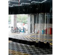 Rideau de séparation pour garage, Rideau séparateur de garage, panneau en PVC transparent, isolé avec rail, multicolore, plusieurs tailles(Black,W 129.9" x L 118.1" (1 Panels))