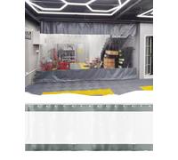 Rideau de séparation pour garage, Rouleau de rail rideau séparation d'atelier Garage en vinyle, intimité coulissante transparente, plusieurs tailles(W4.5xH3m/15x10ft)