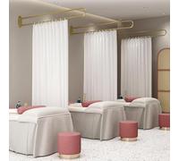 Rideau de séparation pour Salon de beauté, Ruban adhésif de 2,2 m - Barre de Support Murale en Forme de U - Pare-Soleil pour Table de Soins esthétiques - Rideau de séparation pour Salle de s