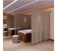 Rideau de séparation pour Salon de beauté, Suspension de 2,2 m, système de Rail de Support en Forme de U, cloison de séparation pour Cabine de Spa/hôpital (Couleur : Marron, Taille : 200 cm/