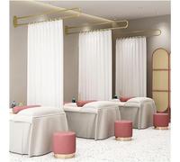 Rideau de séparation pour Salon de beauté, Tringle à Rideaux Murale en métal en Forme de U, Hauteur 2,2 m. Convient aux Salons de beauté, cliniques et espaces partagés. (Couleur : Blanc, dim