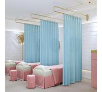 Rideau de séparation pour Salon de beauté, Tringle de Support Murale en métal en Forme de U, Rideau translucide pour Salon de beauté, Clinique ou Chambre partagée (Couleur : Rose, Taille : 2