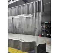 Rideau de séparation Transparent pour Garage avec Rail, cloison Industrielle en Vinyle Transparent pour Zones de Travail, bâche Isolante (L 4,5 m x H 3 m) - Durable, résistant aux intempérie