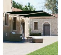 Rideau de soleil manuel autoportant 450 x 300 cm anthracite avec cadre en aluminium et tissu polyester UV résistant, réglage de l'angle et de la hauteur, base pivotante 360 degrés