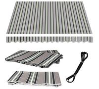 Rideau de soleil rétractable de Patio 8 x 7 ft Tissu à rayures de rechange pour rideaux de soleil pour extérieur, housse de pare-soleil en polyester résistant à l'eau avec protections (taille : 19 x