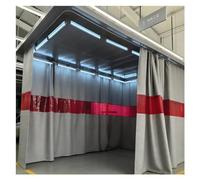 Rideau de soudage avec fenêtre transparente rouge, couverture de soudure ignifuge avec œillets pour protection d'atelier