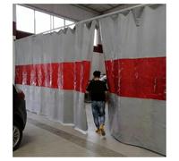 Rideau De Soudage avec Œillets en Cuivre Et Fenêtre De Visualisation Rouge, Résistant À La Chaleur Et Ignifuge, Couverture De Soudage pour Entrepôt Et Atelier(9X3m/29.5x9.8ft)