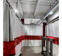 Rideau de soudage, barrière de sécurité ignifuge avec panneau en fibre de verre durable, idéal pour les ateliers, les baies de meulage et les postes de travail chauds