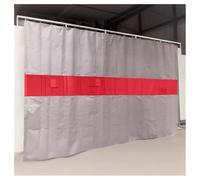 Rideau de soudage ignifugé de 0,5mm d'épaisseur avec fenêtre de visualisation, Bâche Industrielle ignifugée(1.6x1.8m/5.3x6ft)