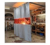 Rideau De Soudage Industriel Robuste Écrans Séparation, Ignifuges Couverture Enduite Silicone Fibre Verre Ignifuge Tapis Protection Pour Cloison D'atelier(10X3 M)