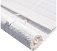 Rideau De Stores Enrouleurs en Bambou Blanc - Filtre De Lumière Parasol avec Cantonnière - 60cm / 80cm / 100cm / 120cm Largeur, 80×190cm