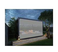 Rideau de terrasse transparent imperméable pour pergolas - Panneaux de fenêtre thermiques résistants aux déchirures avec œillets - Bâche d'ombrage coupe-vent pour tonnelle (2,6 x 4 m, gris)