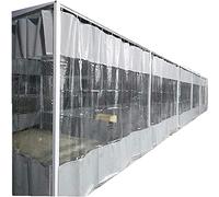 Rideau de tonnelle imperméable transparent en PVC avec œillets pour terrasse, jardin, pergola - 2 x 2 m gris Tenda Trasparente Terrazzo