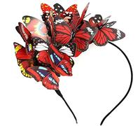 Rideau de transpiration noir éclectique avec papillon scintillant pour carnaval, mariage, défilés de mode, spectacles sur scène, bandeau de basket-ball (rouge, taille unique)