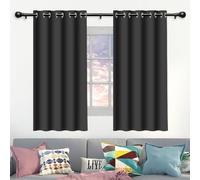 Rideau Décoratif à Œillets 240 x 295 cm 100% Polyester, Isolant Anti UV, Intérieurs Decoration Rideaux Occultant pour Salon Installation Facile pour Maison Chambre Fenetre, Gris Foncé