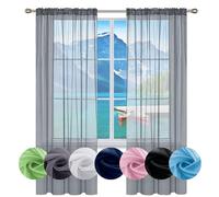 Rideau Décoratif à Œillets Argentés 50 x 190 cm Isolation Lumiere Anti UV Decoration Rideau Thermique Isolant Anti Chaleur pour Mariage de Noël Chambre, Gris Clair
