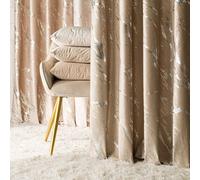 Rideau décoratif à motifs avec anneaux MARMA 001 beige foncé/argent 140x250 cm (prix pour 1 pièce) MyBestHome