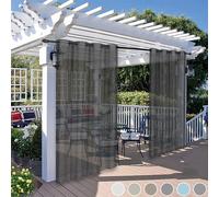 Rideau d'extérieur avec œillets Rideaux transparents imperméables Rideaux d'extérieur pour terrasse, 2 pièces, 132x213cm/L*H, Gris foncé