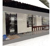 Rideau d'extérieur durable pour tonnelles, balcons et jardins, coupe-vent avec œillets personnalisables, gris, 4,8 x 2,5 m, parfait pour pergolas et garages