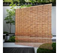 Rideau d'extérieur en bambou - Stores enroulables faciles à installer, sans fil et respirants, parfait pour l'intimité et la décoration (80 x 230 cm)