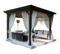 Rideau d'extérieur en maille avec passe-tringle pour terrasse, pergola, tonnelle, panneau d'écran ventilé en polyester dense avec haute respirabilité, pour pare-soleil et blocage, blanc ou noir, (250