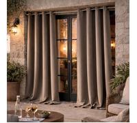 Rideau d'extérieur en tissu déperlant Taupe 140x260 cm
