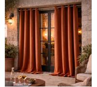 Rideau d'extérieur en tissu déperlant Terracotta 140x260 cm