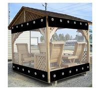 Rideau d'extérieur en vinyle résistant aux intempéries avec panneau de bâche transparente pour pergolas, porches et tonnelles - 3,5 x 3 m - Protection contre le vent