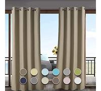 Rideau d'extérieur imperméable 400 x 200 cm Protection UV Pare-soleil Occultant pour la maison et l'intérieur Idéal pour les terrasses et balcons
