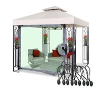 Rideau d'extérieur imperméable avec cordon de serrage élastique - Bâche transparente multifonction pour terrasse, pergola, jardin, tonnelle (3,5 x 2,2 m)