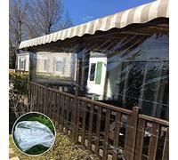 Rideau d'extérieur imperméable en plastique transparent avec œillets pour tonnelle et protection de balcon