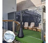 Rideau d'extérieur imperméable en plastique transparent avec œillets pour tonnelle et protection de balcon