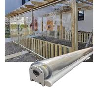 Rideau d'extérieur imperméable en PVC pour tonnelle, coupe-vent et imperméable, protection UV, installation facile, parfait pour l'intimité et l'ombre du jardin