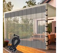 Rideau d'extérieur imperméable en PVC transparent de 0,6 mm, coupe-vent, avec œillets, 4 x 2,8 m, séparateur d'intimité pour terrasse, jardin, balcon résistant aux intempéries
