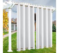 Rideau d'Extérieur Imperméable et Occultant avec Œillets Haut et Bas - Isolation Thermique, Protection UV, Coupe-Vent et Brise-Vue pour Pergola, Terrasse, Jardin et Balcon, 1 Pièce - 132L × 140Hcm
