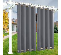 Rideau d'Extérieur Imperméable et Occultant avec Œillets Haut et Bas - Isolation Thermique, Protection UV, Coupe-Vent et Brise-Vue pour Pergola, Terrasse, Jardin et Balcon, 1 Pièce - 381L × 241Hcm