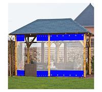 Rideau d'extérieur imperméable et résistant en PVC transparent de 0,5 mm avec œillets, idéal pour le jardin, le garage, les panneaux latéraux de tente - 4 x 3 m