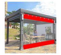 Rideau d'extérieur imperméable et résistant - Panneaux latéraux transparents pour jardin, terrasse, tonnelle, plusieurs couleurs (rouge, 3,4 x 2,4 m) pour ateliers et terrasses