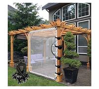 Rideau d'extérieur imperméable robuste avec œillets - Bâche en plastique transparent pour pergola et terrasse - Taille personnalisée (4 x 1,5 m) - Résistant aux intempéries