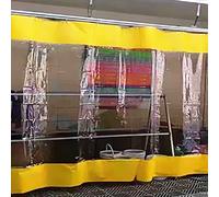 Rideau d'extérieur imperméable transparent 1,8 x 2,2 m résistant aux déchirures - Panneaux latéraux de tente faciles à plier - Paravent de séparation durable pour terrasse, jardin et camping.