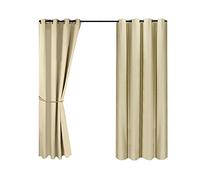 Rideau d'extérieur intempéries avec œillets - Rideau d'extérieur pour Brise-Vue et Protection Solaire - Balcon - Imperméable - pour l'extérieur - Pavillon et terrasse - H 210 x l 134 cm