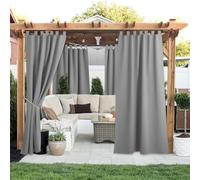 Rideau d'extérieur résistant aux intempéries - Opaque - 132 x 183 cm - Brise-vue - Protection solaire - Imperméable - Avec fermeture Velcro - Pour balcon, tonnelle, terrasse - Gris foncé